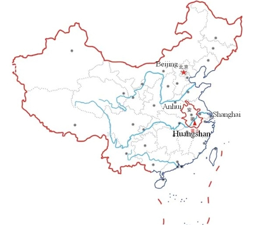 Location of Huangshan